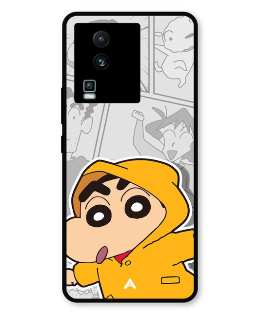 Shinchan Raincoat Metal Back Cover Phone Case for iQOO Neo 7