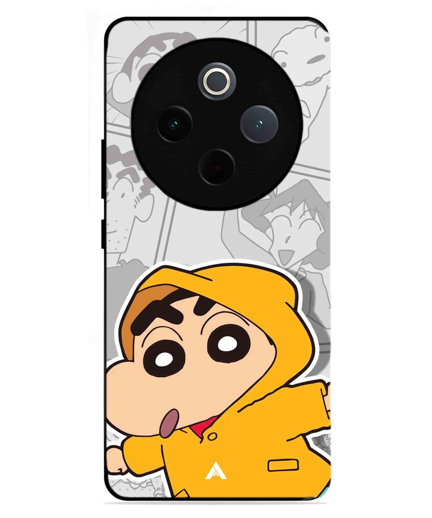 Shinchan Raincoat Metal Back Cover Phone Case for iQOO Z10