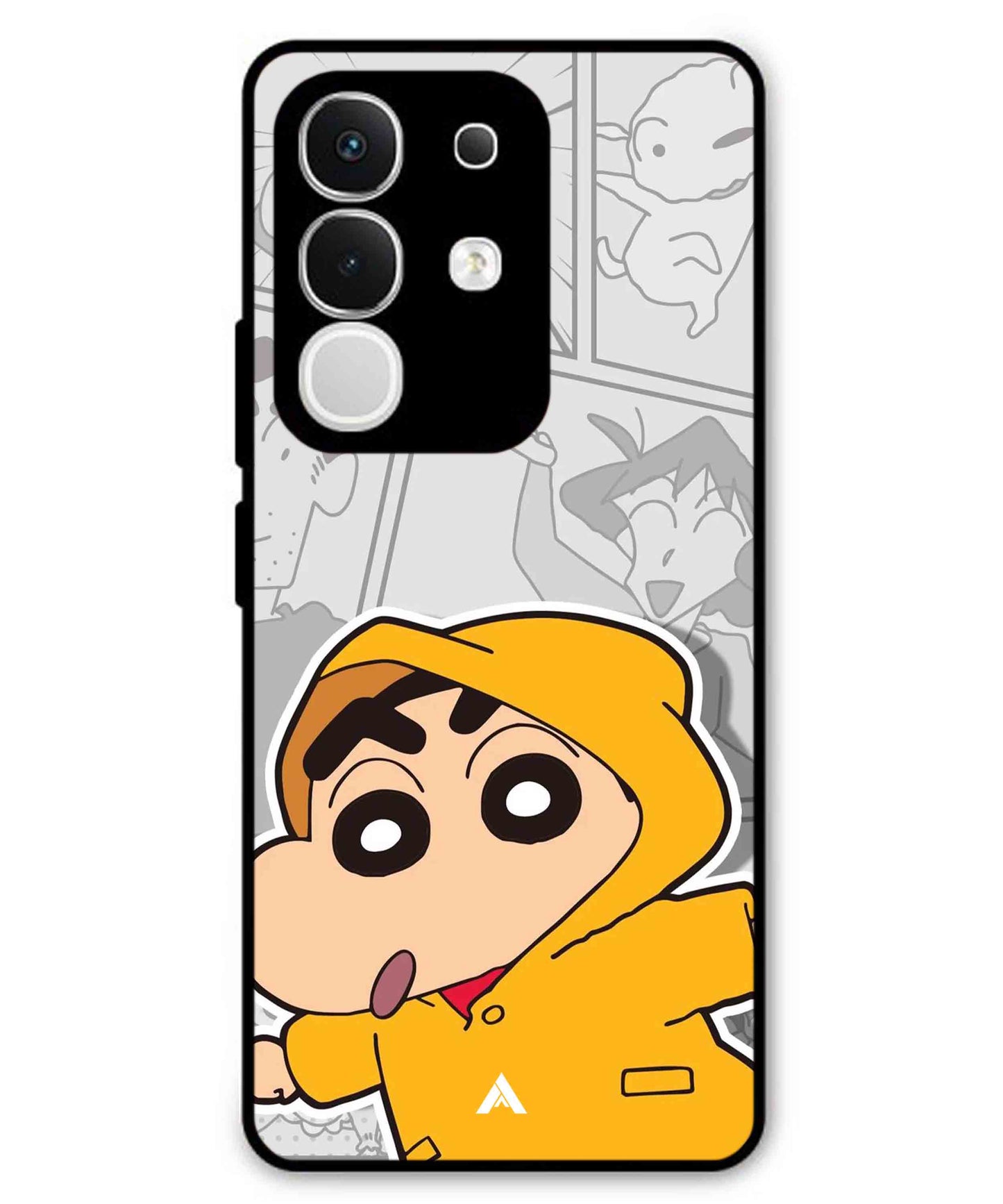 Shinchan Raincoat Metal Back Cover Phone Case for iQOO Z10x