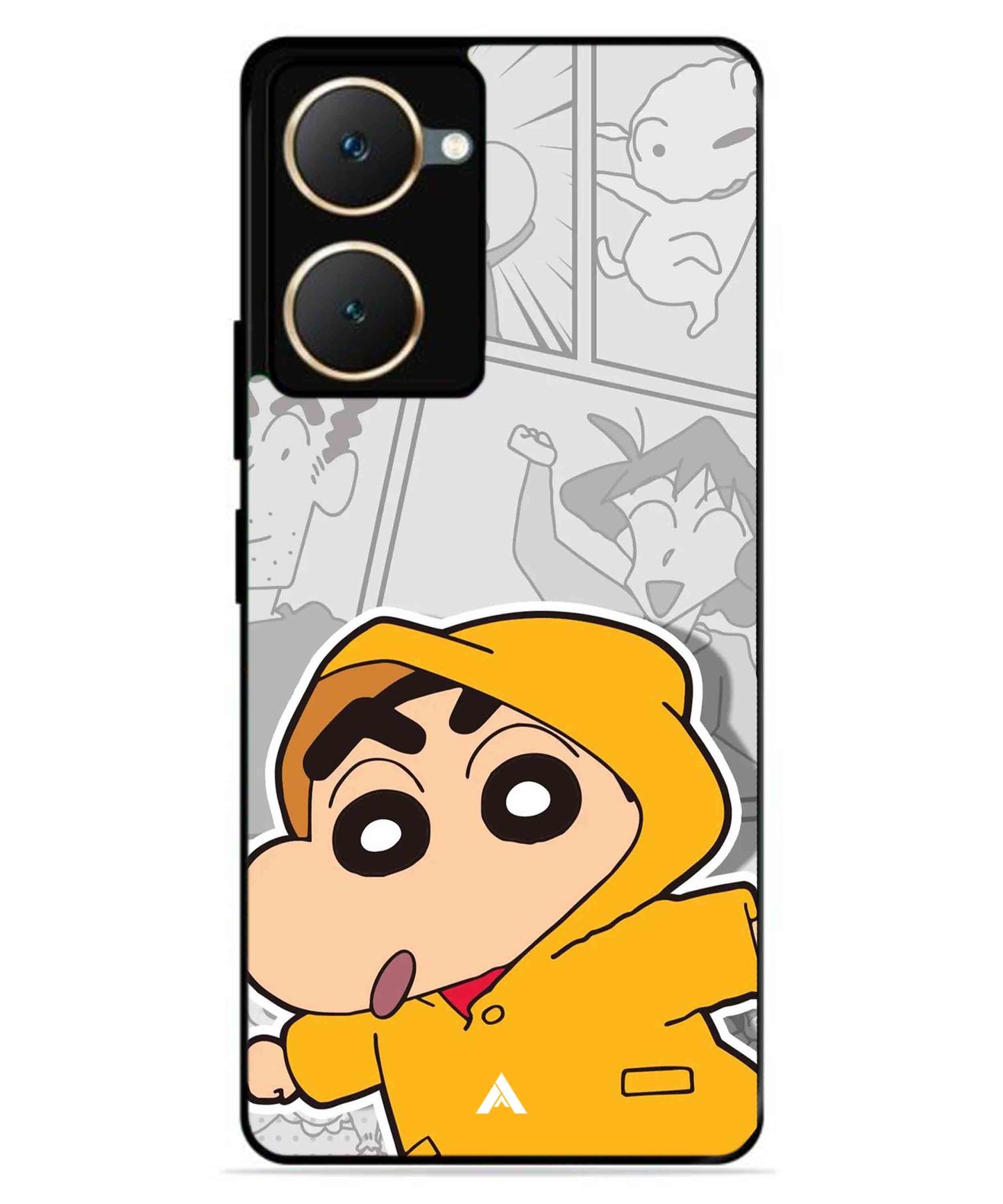 Shinchan Raincoat Metal Back Cover Phone Case for iQOO Z9 Lite