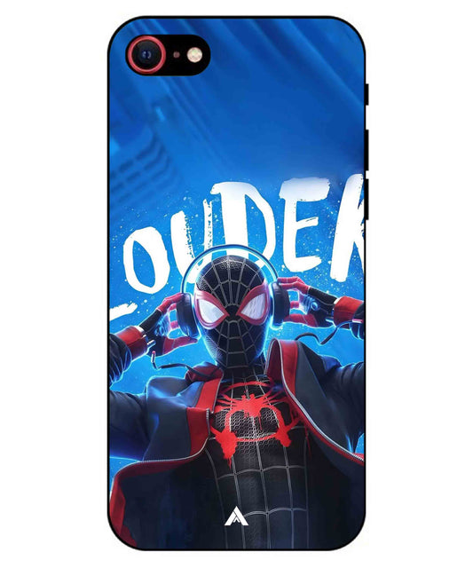 Spider-Verse Metal Back Cover Phone Case for iPhone 8