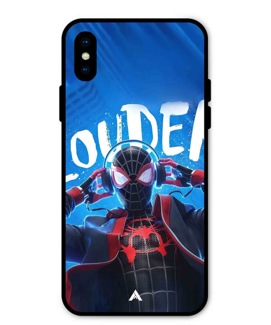 Spider-Verse Metal Back Cover Phone Case for iPhone X