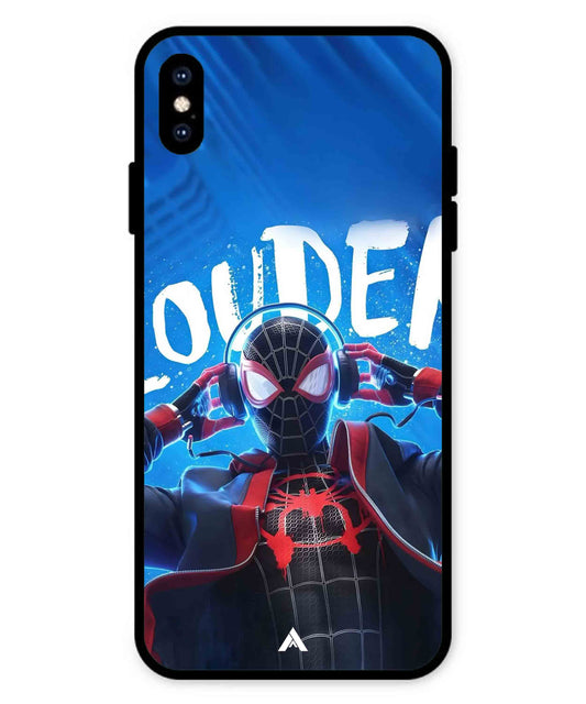 Spider-Verse Metal Back Cover Phone Case for iPhone Xs Max