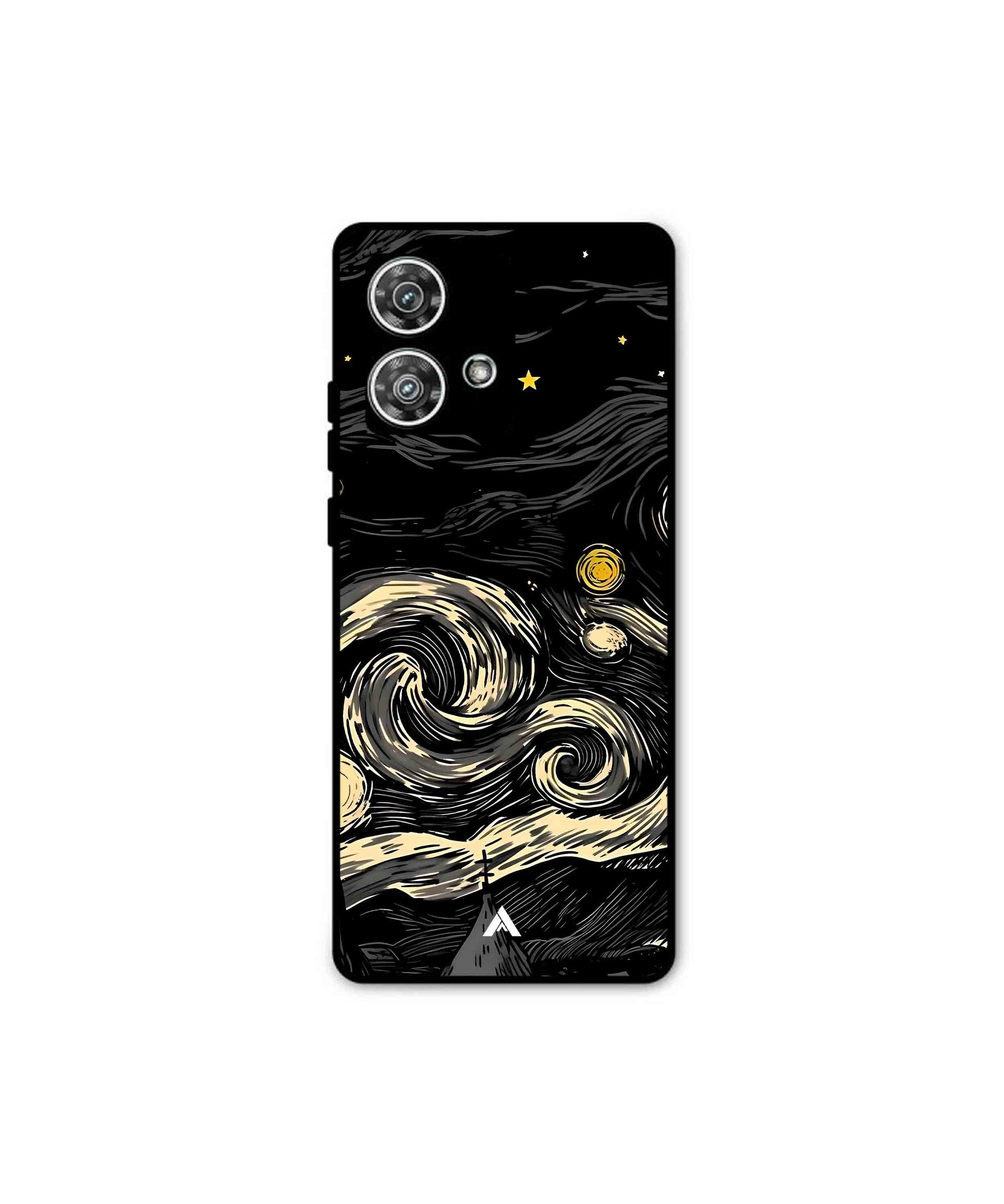 Starry Night Metal Back Cover Phone Case for Moto Edge 40 Neo