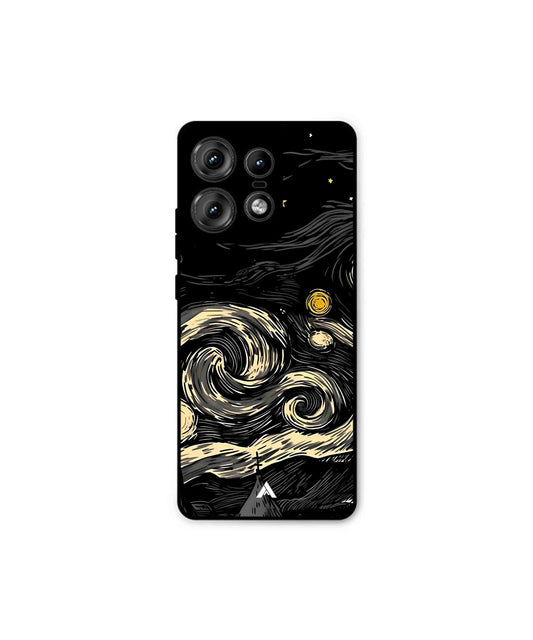 Starry Night Metal Back Cover Phone Case for Moto Edge 50 Pro