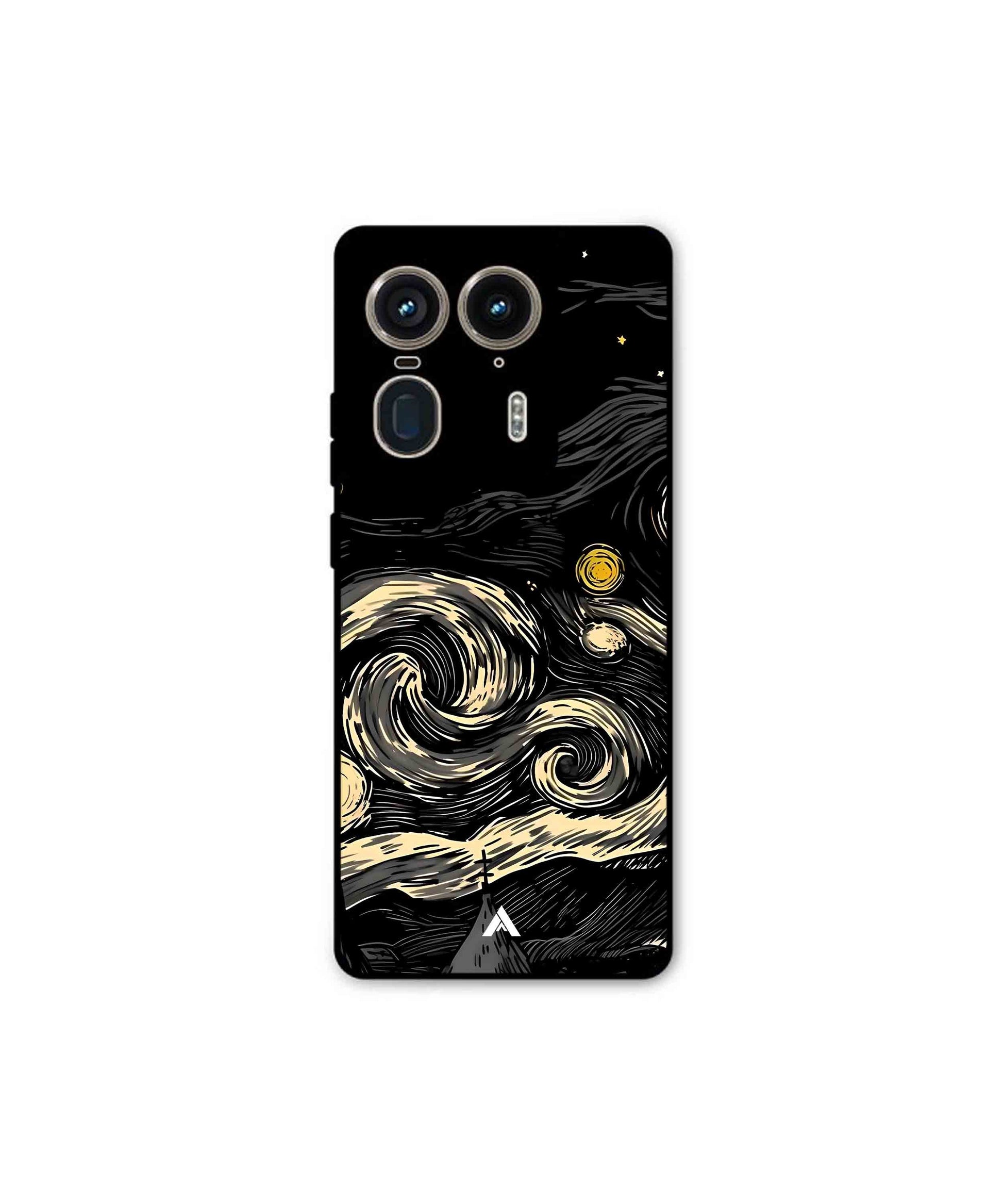 Starry Night Metal Back Cover Phone Case for Moto Edge 50 Ultra