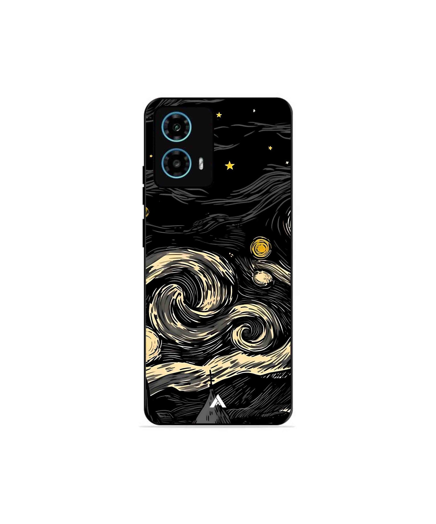 Starry Night Metal Back Cover Phone Case for Moto G34