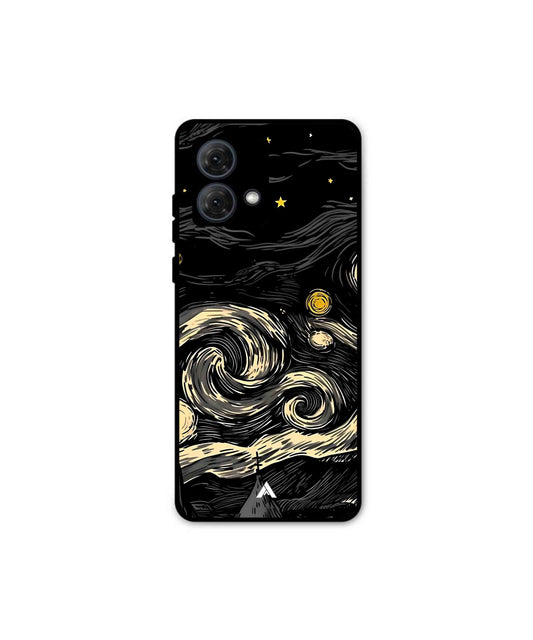 Starry Night Metal Back Cover Phone Case for Moto G84
