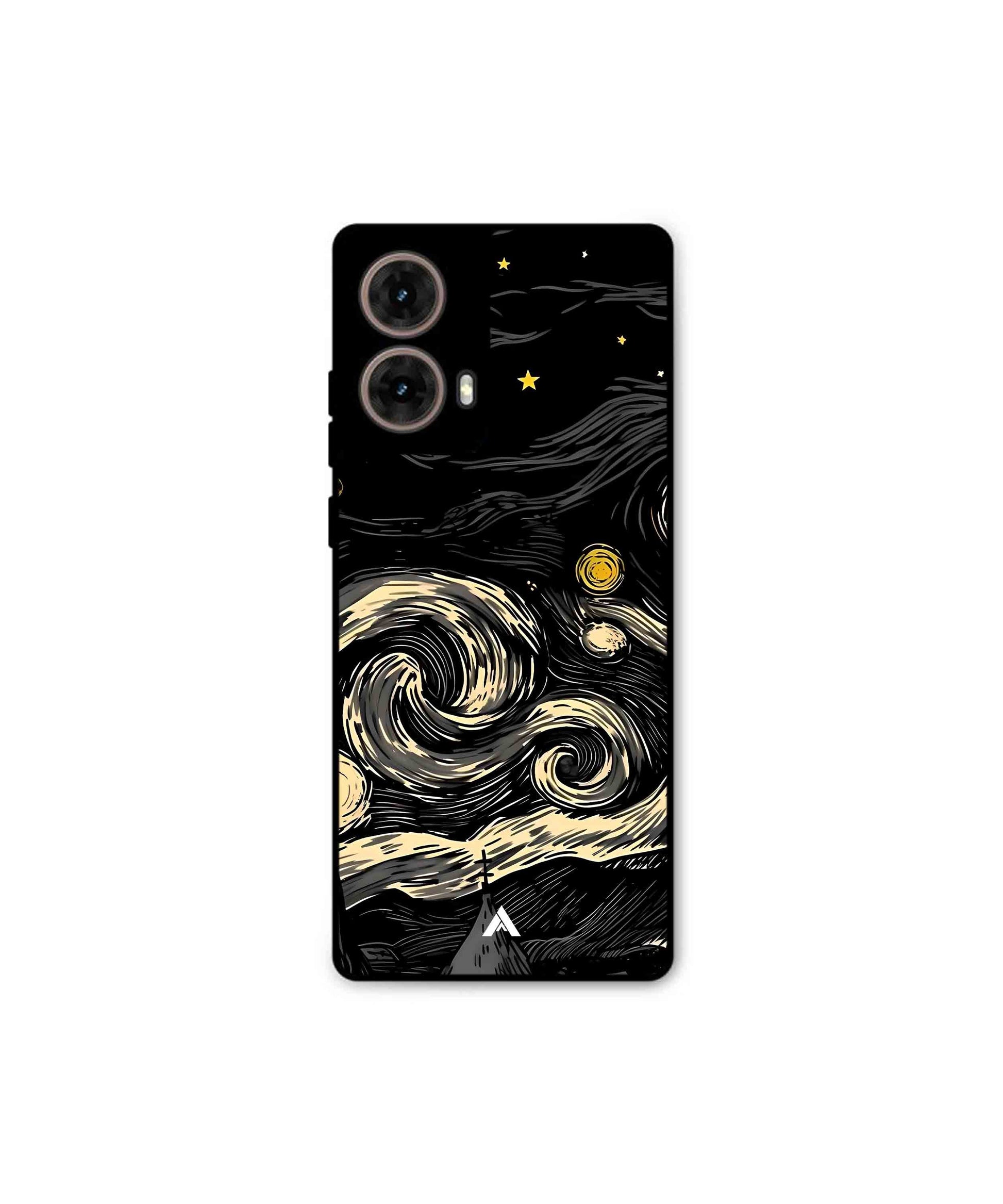 Starry Night Metal Back Cover Phone Case for Moto G85