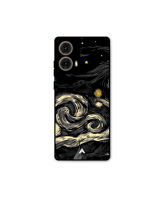 Starry Night Metal Back Cover Phone Case for Moto G85