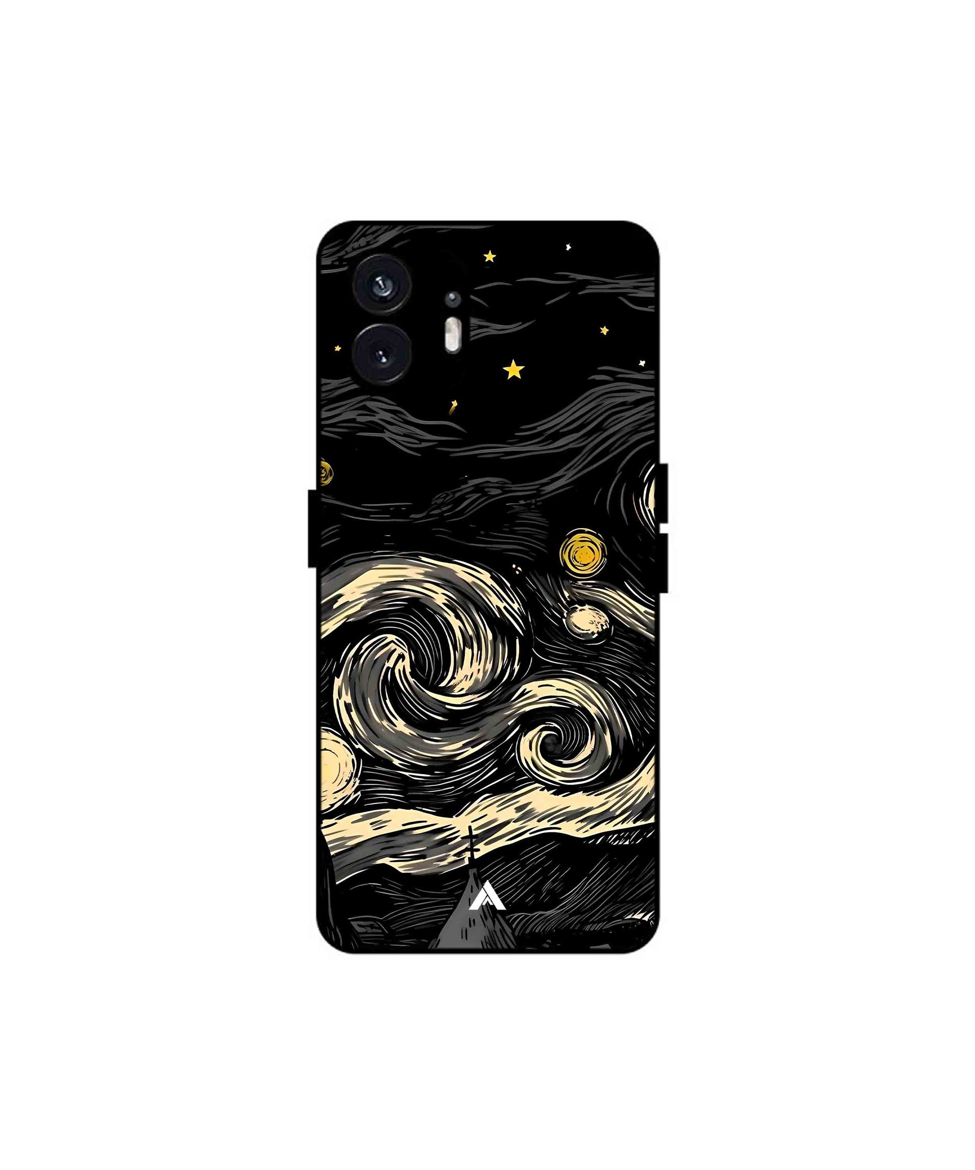 Starry Night Metal Back Cover Phone Case for Nothing Phone 2a Plus