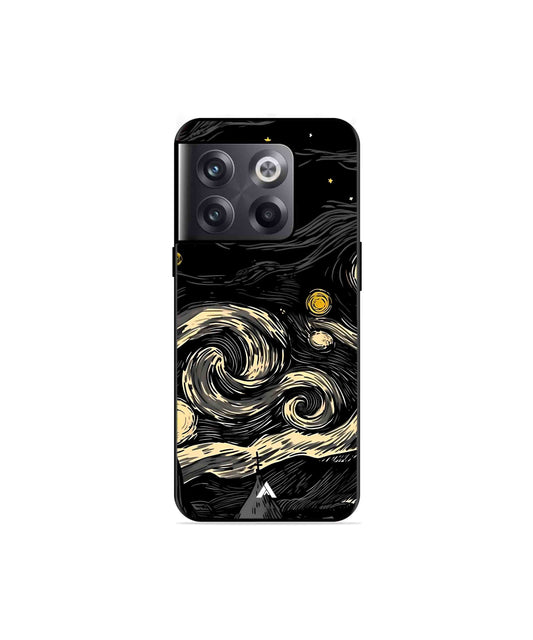 Starry Night Metal Back Cover Phone Case for Oneplus 10T