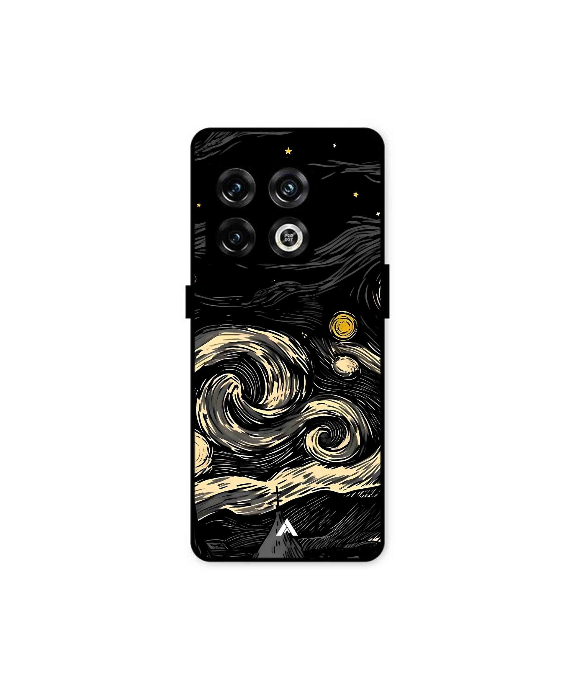 Starry Night Metal Back Cover Phone Case for Oneplus 10 Pro
