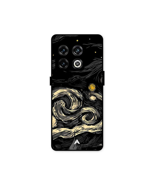 Starry Night Metal Back Cover Phone Case for Oneplus 10 Pro