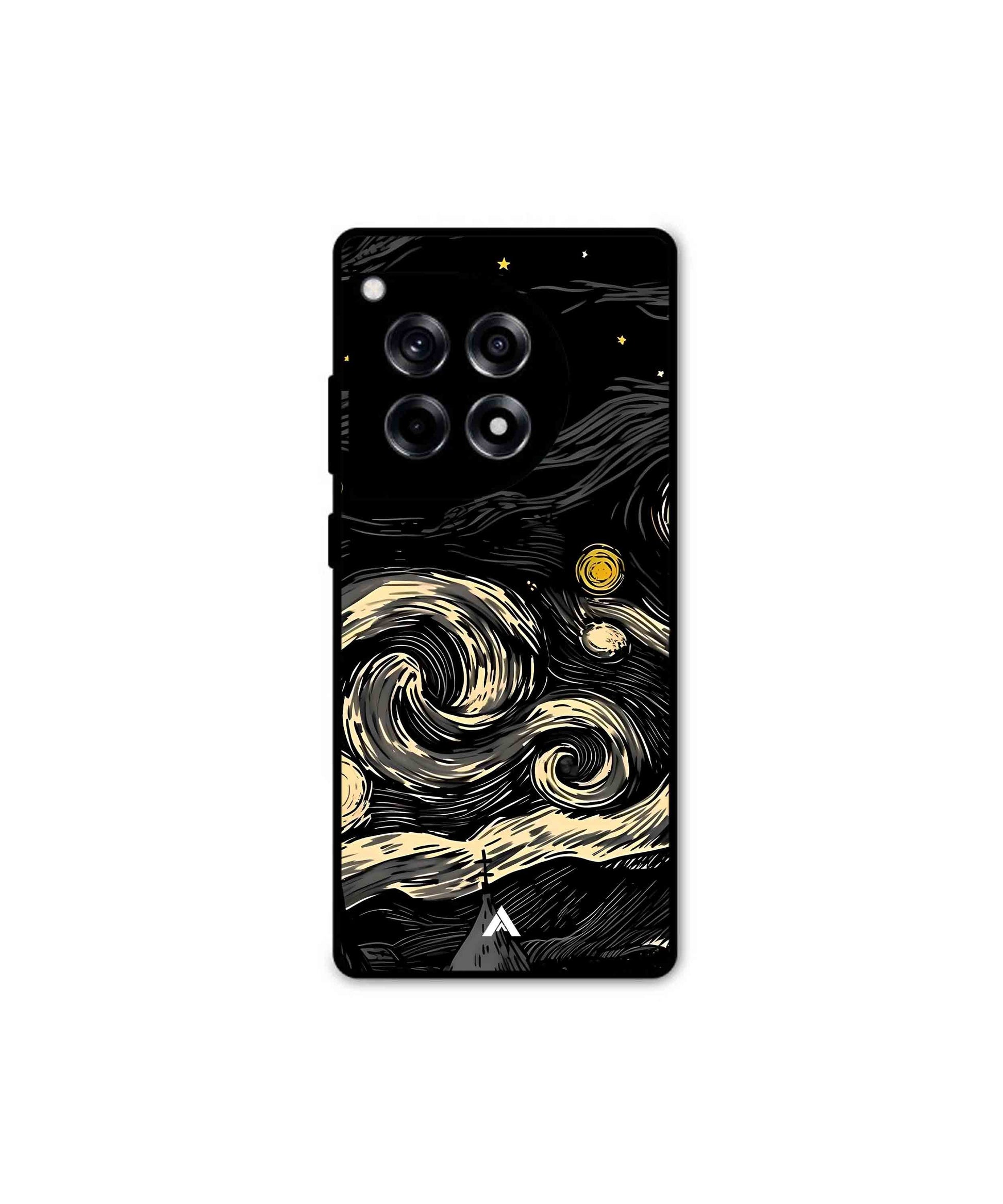 Starry Night Metal Back Cover Phone Case for Oneplus 12R