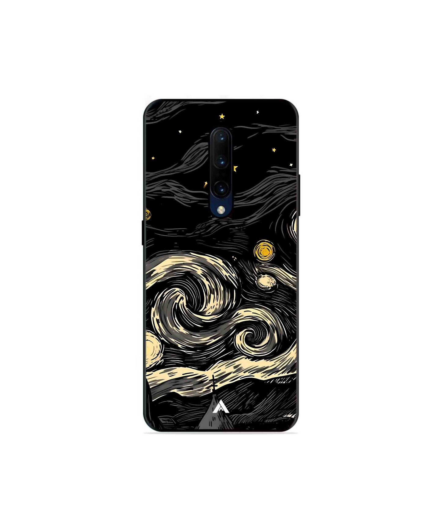 Starry Night Metal Back Cover Phone Case for Oneplus 7 Pro