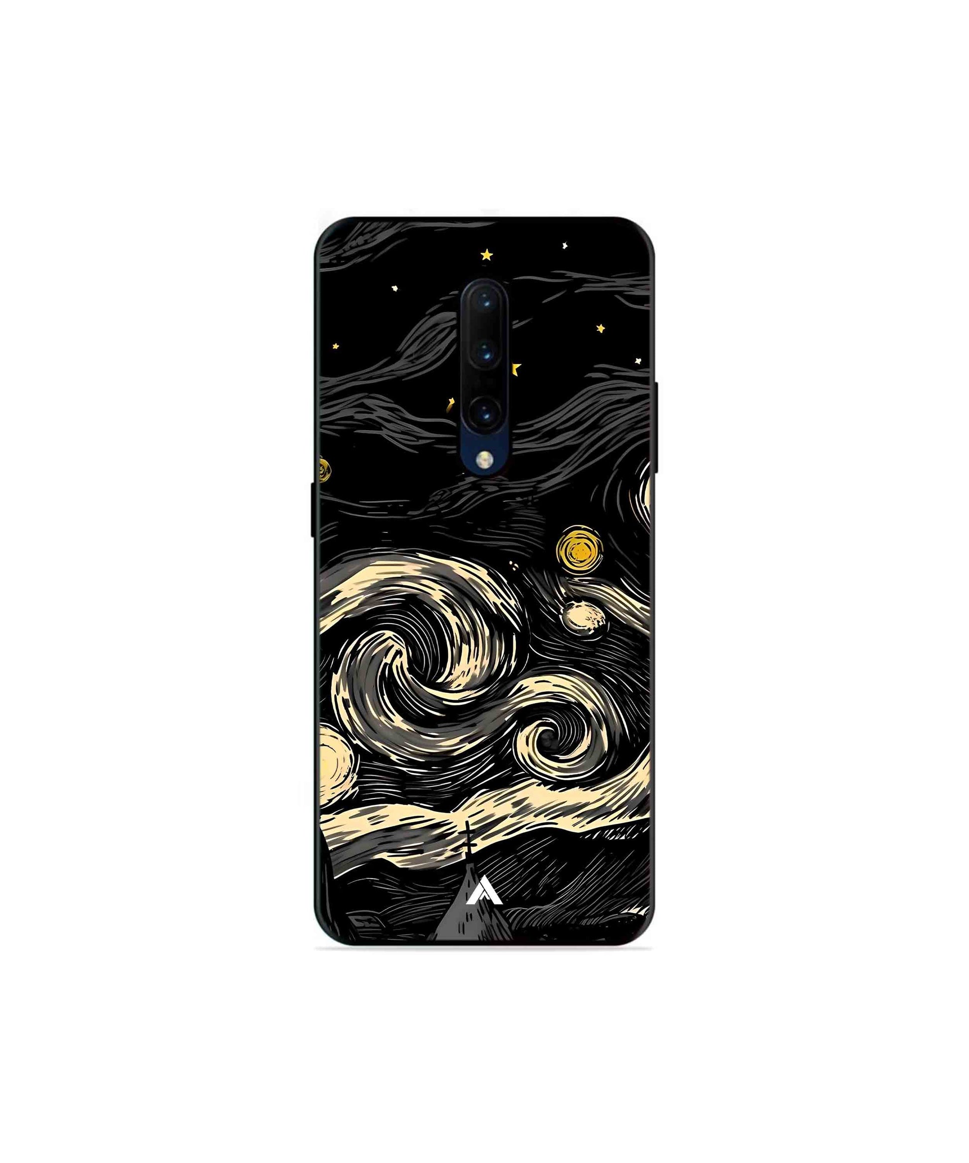 Starry Night Metal Back Cover Phone Case for Oneplus 7 Pro
