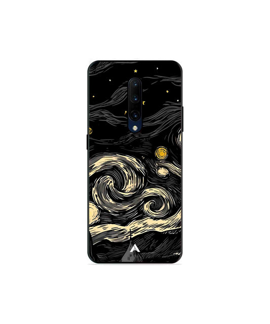 Starry Night Metal Back Cover Phone Case for Oneplus 7 Pro