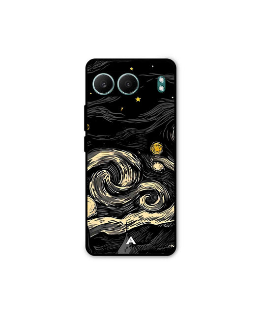 Starry Night Metal Back Cover Phone Case for Oneplus Nord 4