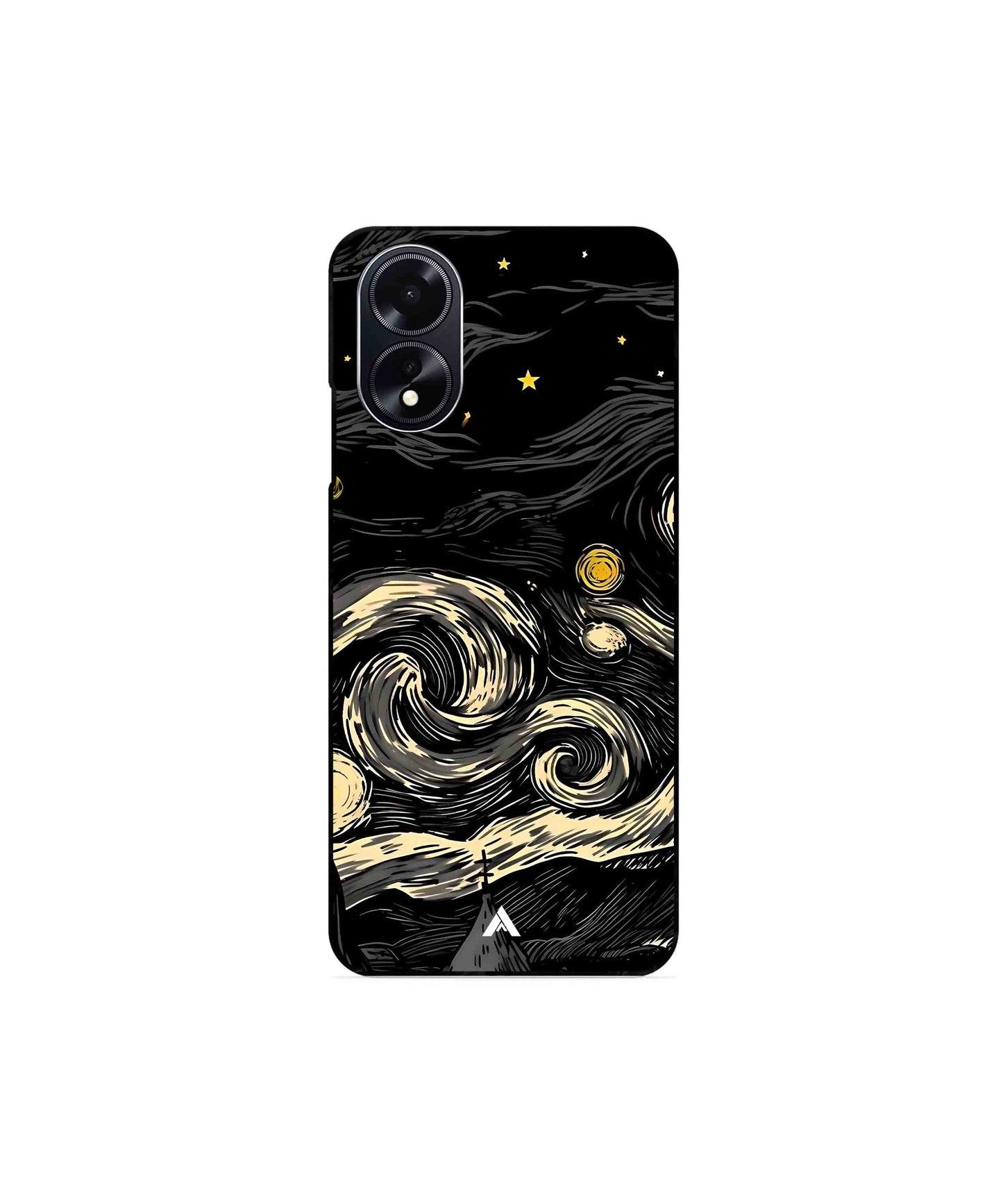 Starry Night Metal Back Cover Phone Case for Oppo A38