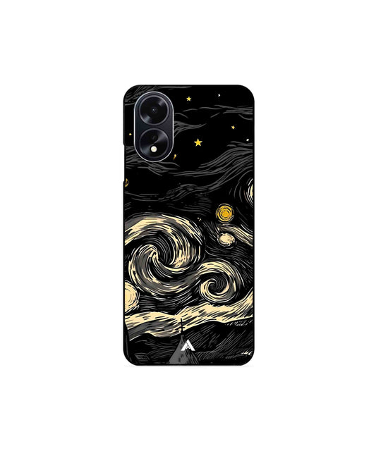 Starry Night Metal Back Cover Phone Case for Oppo A38