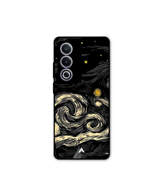 Starry Night Metal Back Cover Phone Case for Oppo A3 Pro