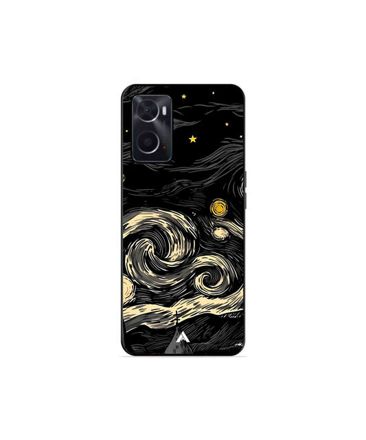 Starry Night Metal Back Cover Phone Case for Oppo A76