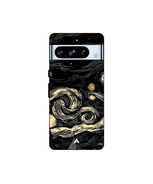Starry Night Metal Back Cover Phone Case for Pixel 8 Pro
