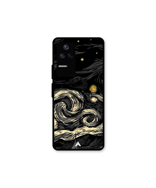 Starry Night Metal Back Cover Phone Case for Poco F4