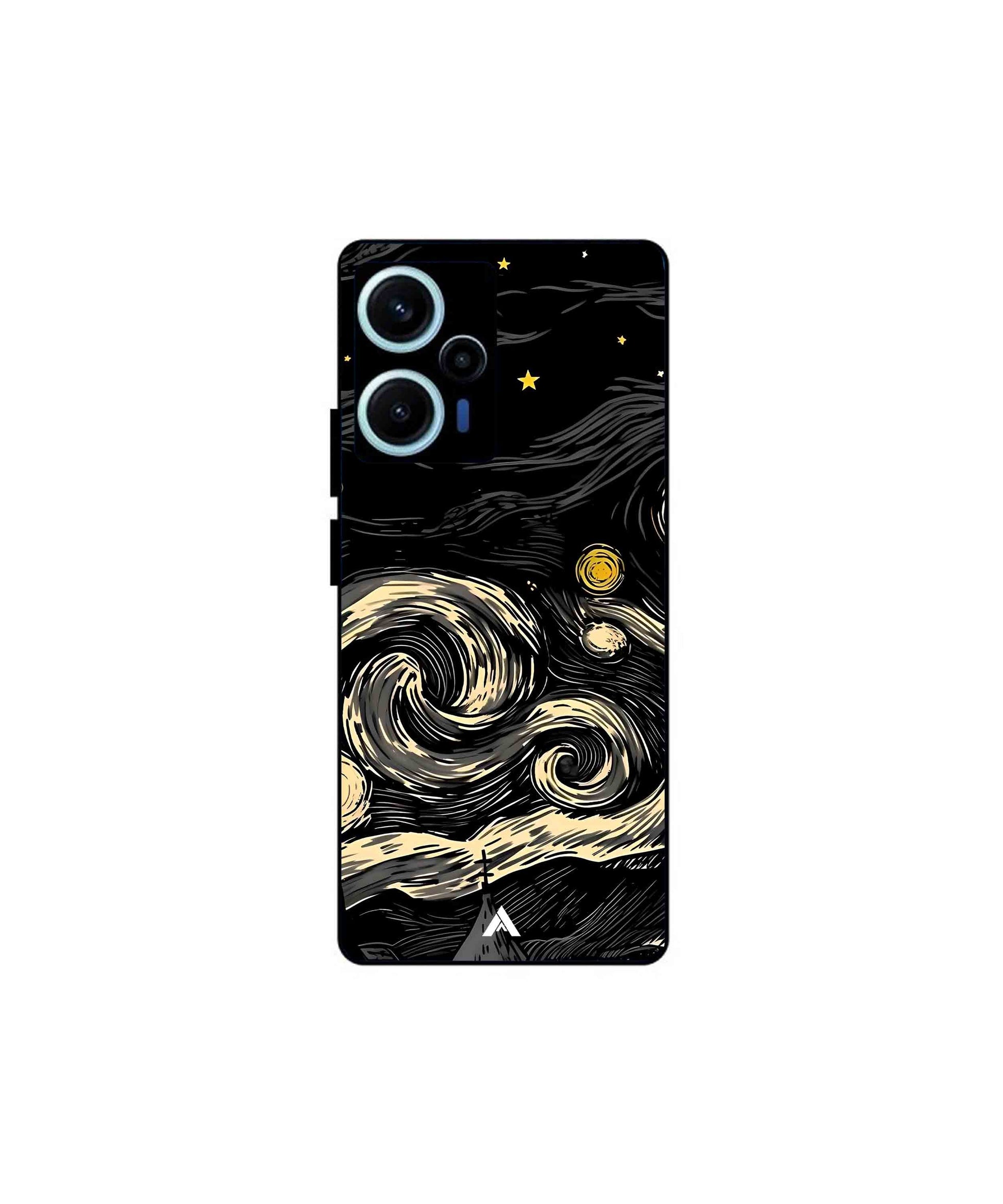 Starry Night Metal Back Cover Phone Case for Poco F5