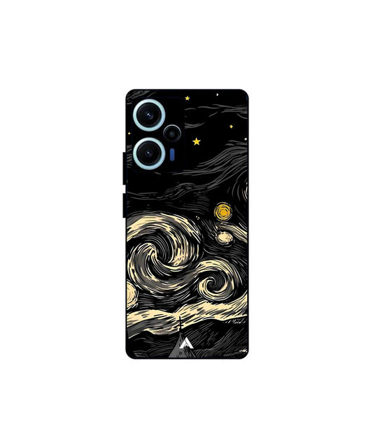 Starry Night Metal Back Cover Phone Case for Poco F5