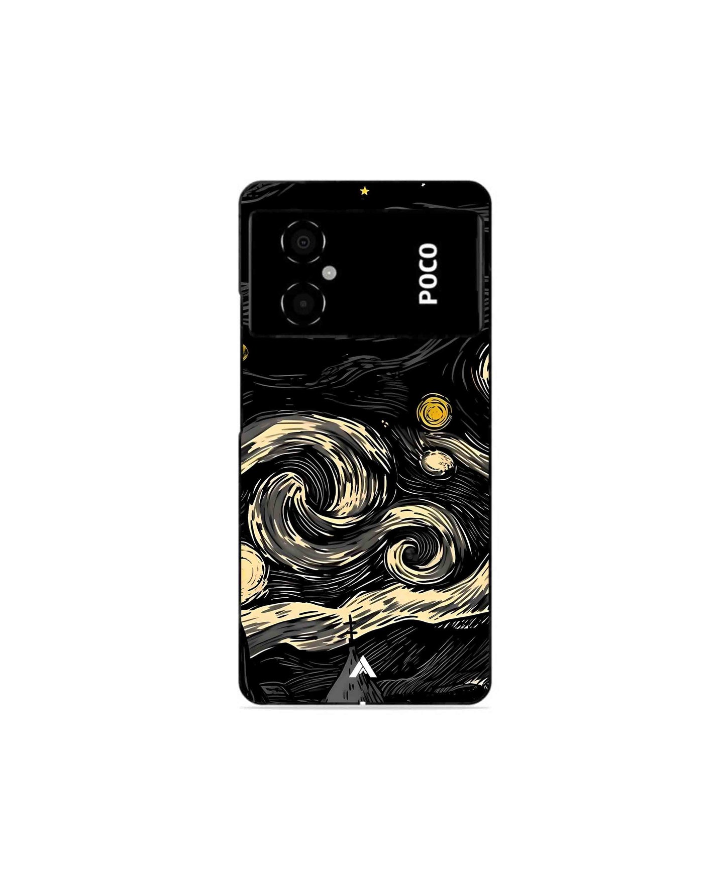 Starry Night Metal Back Cover Phone Case for Poco M4 5G