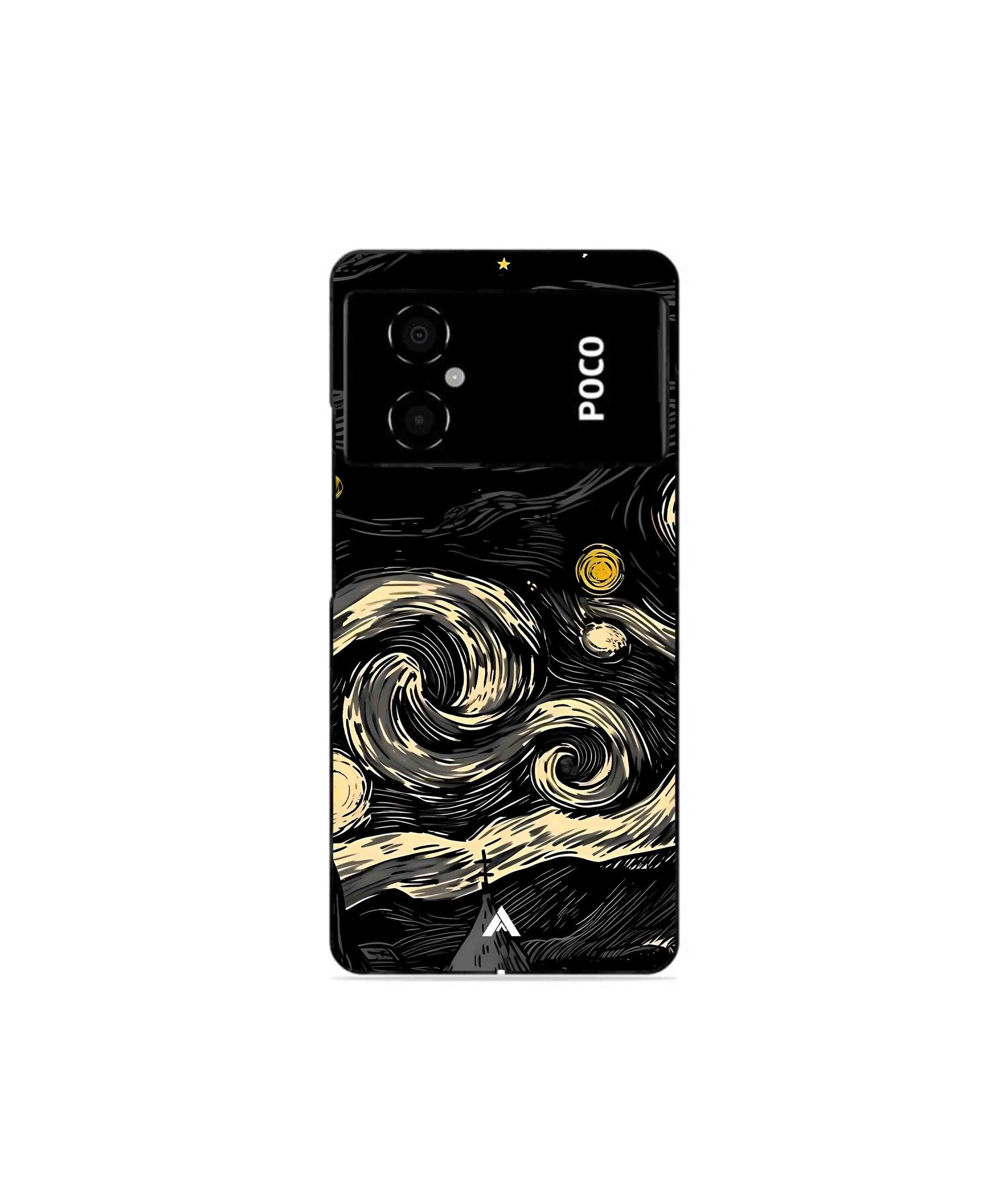 Starry Night Metal Back Cover Phone Case for Poco M4 5G