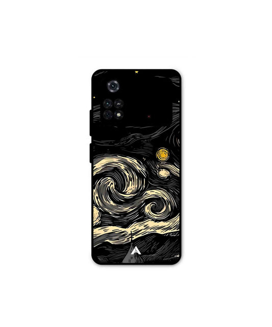 Starry Night Metal Back Cover Phone Case for Poco M4 Pro 4G