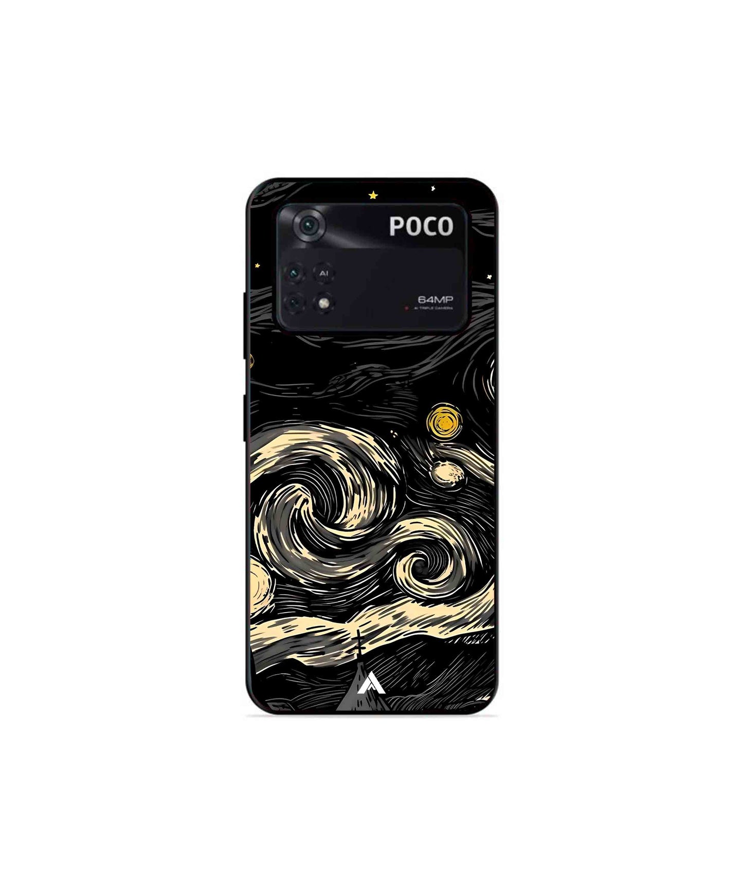 Starry Night Metal Back Cover Phone Case for Poco X4 Pro