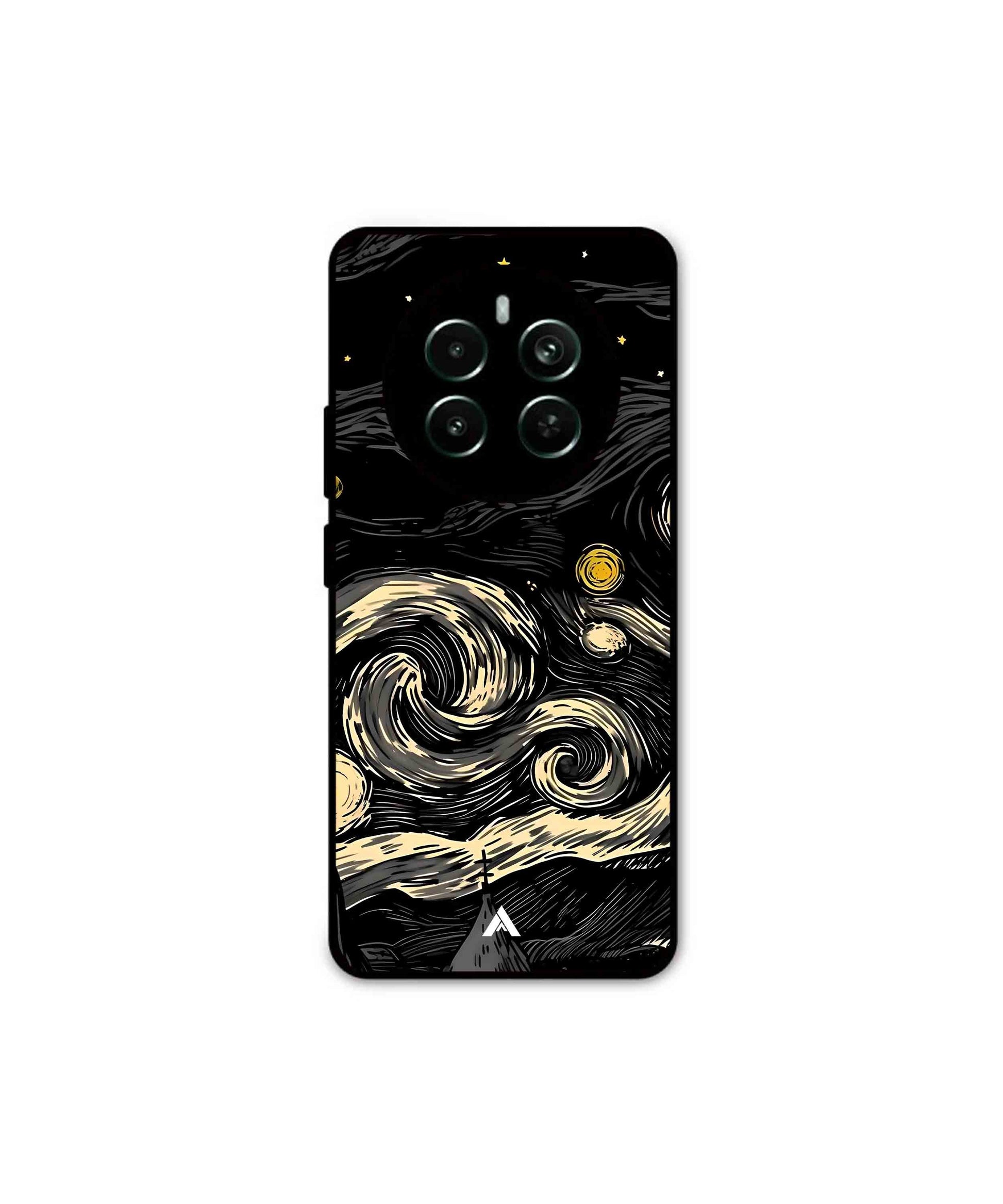 Starry Night Metal Back Cover Phone Case for Realme 12 Plus