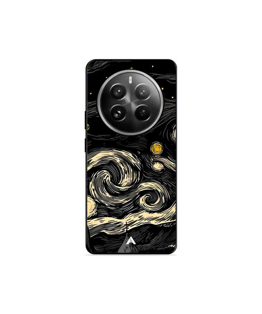 Starry Night Metal Back Cover Phone Case for Realme 12 Pro Plus
