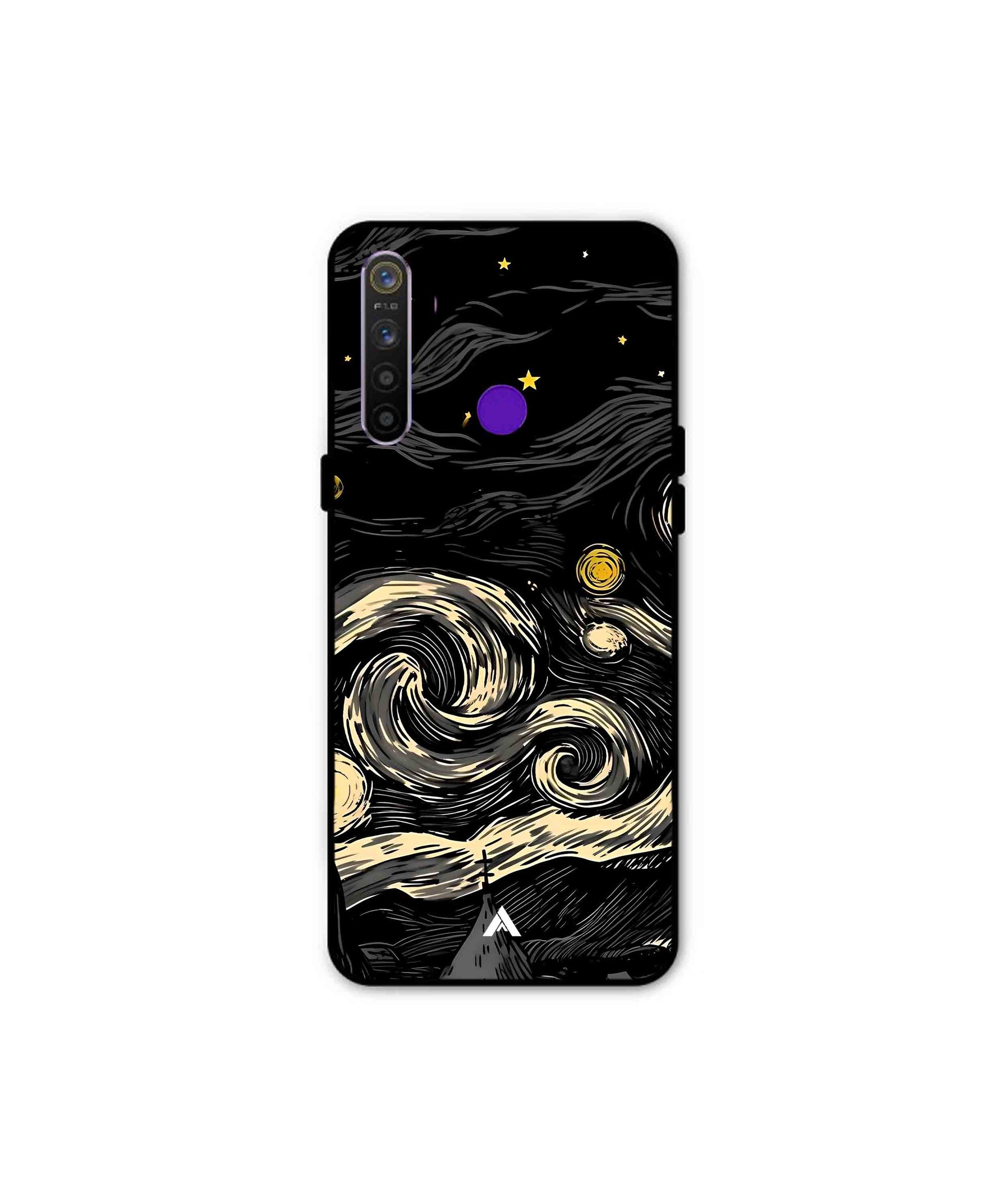 Starry Night Metal Back Cover Phone Case for Realme 5