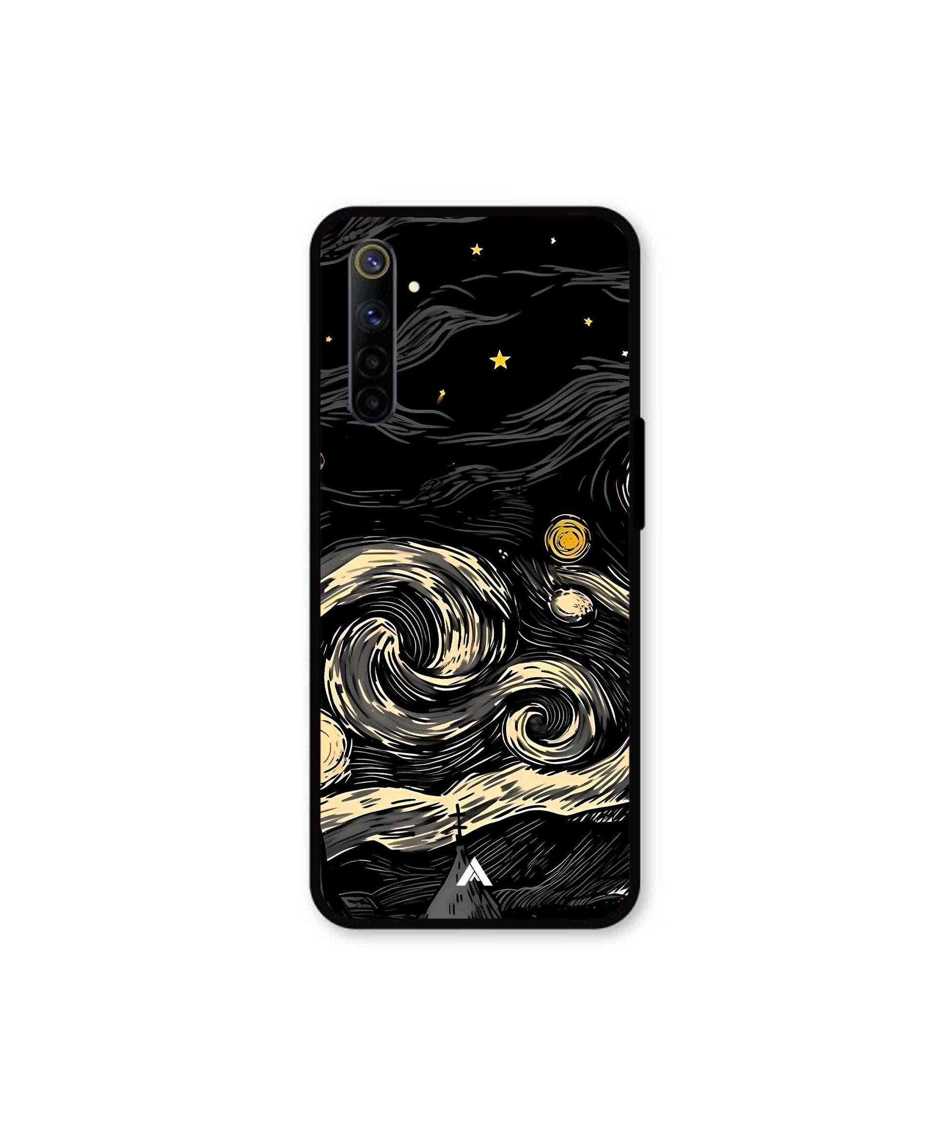Starry Night Metal Back Cover Phone Case for Realme 6