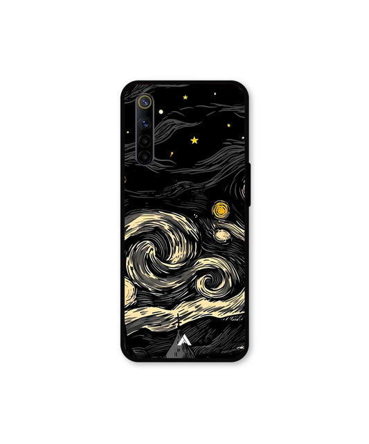 Starry Night Metal Back Cover Phone Case for Realme 6