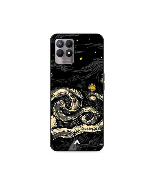 Starry Night Metal Back Cover Phone Case for Realme 8 4G