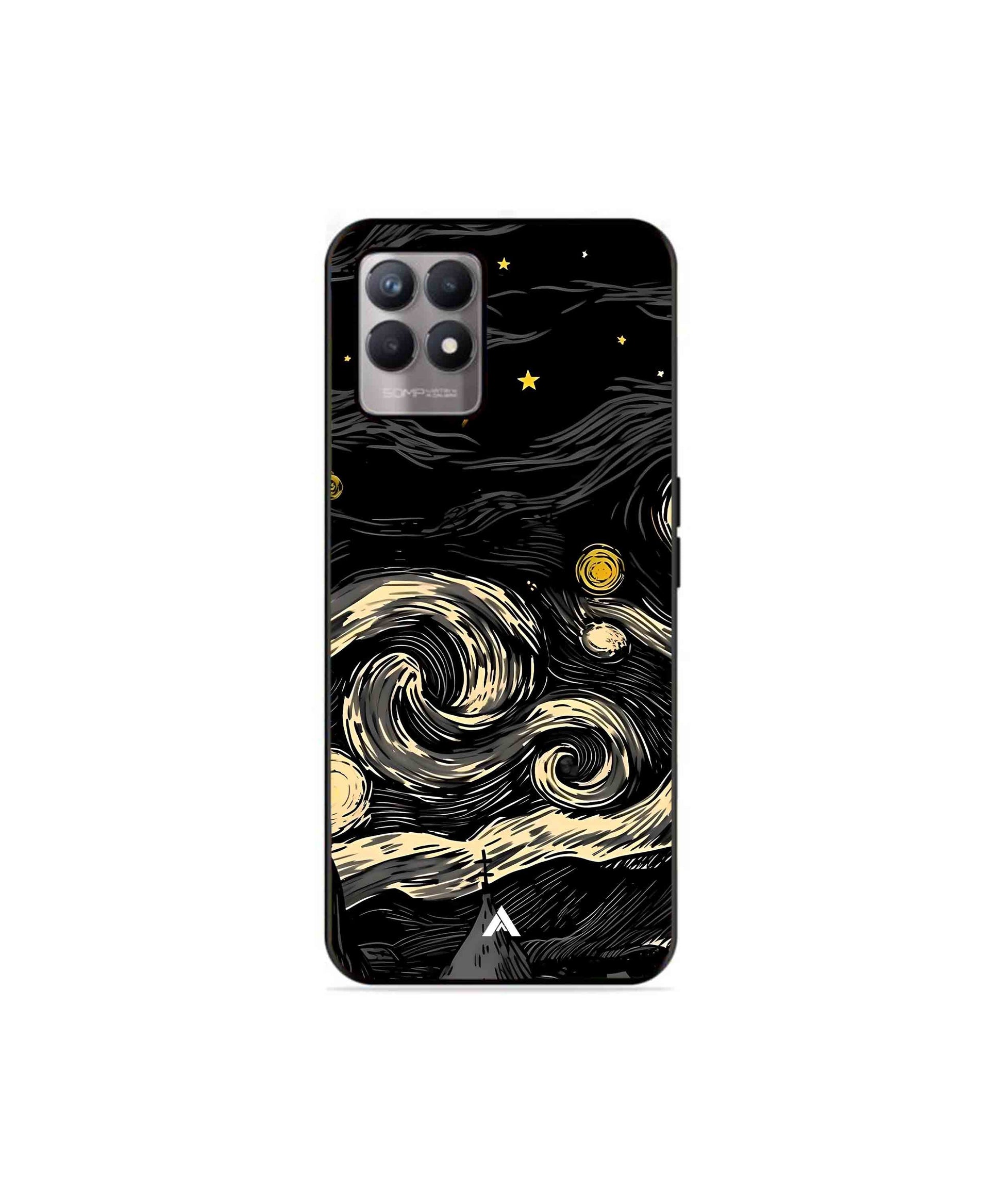 Starry Night Metal Back Cover Phone Case for Realme 8i