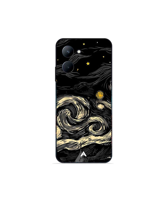 Starry Night Metal Back Cover Phone Case for Realme C33