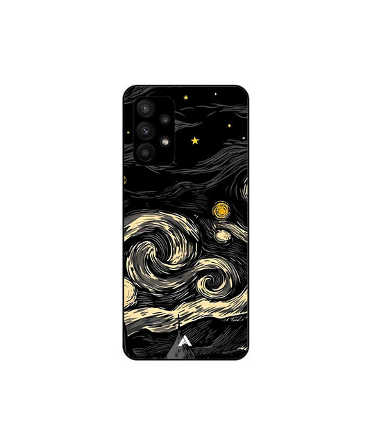 Starry Night Metal Back Cover Phone Case for Samsung Galaxy A23 5G