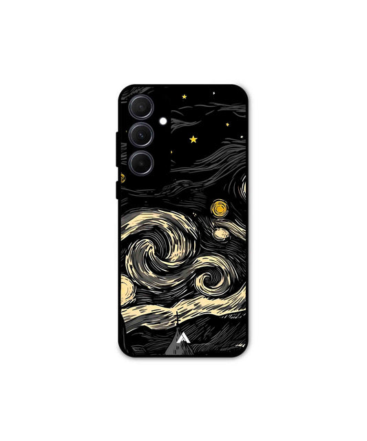 Starry Night Metal Back Cover Phone Case for Samsung Galaxy A35