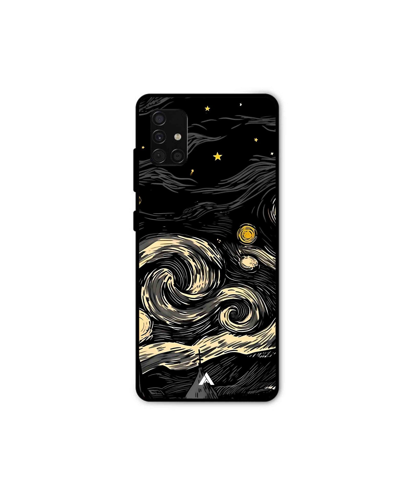 Starry Night Metal Back Cover Phone Case for Samsung Galaxy A51
