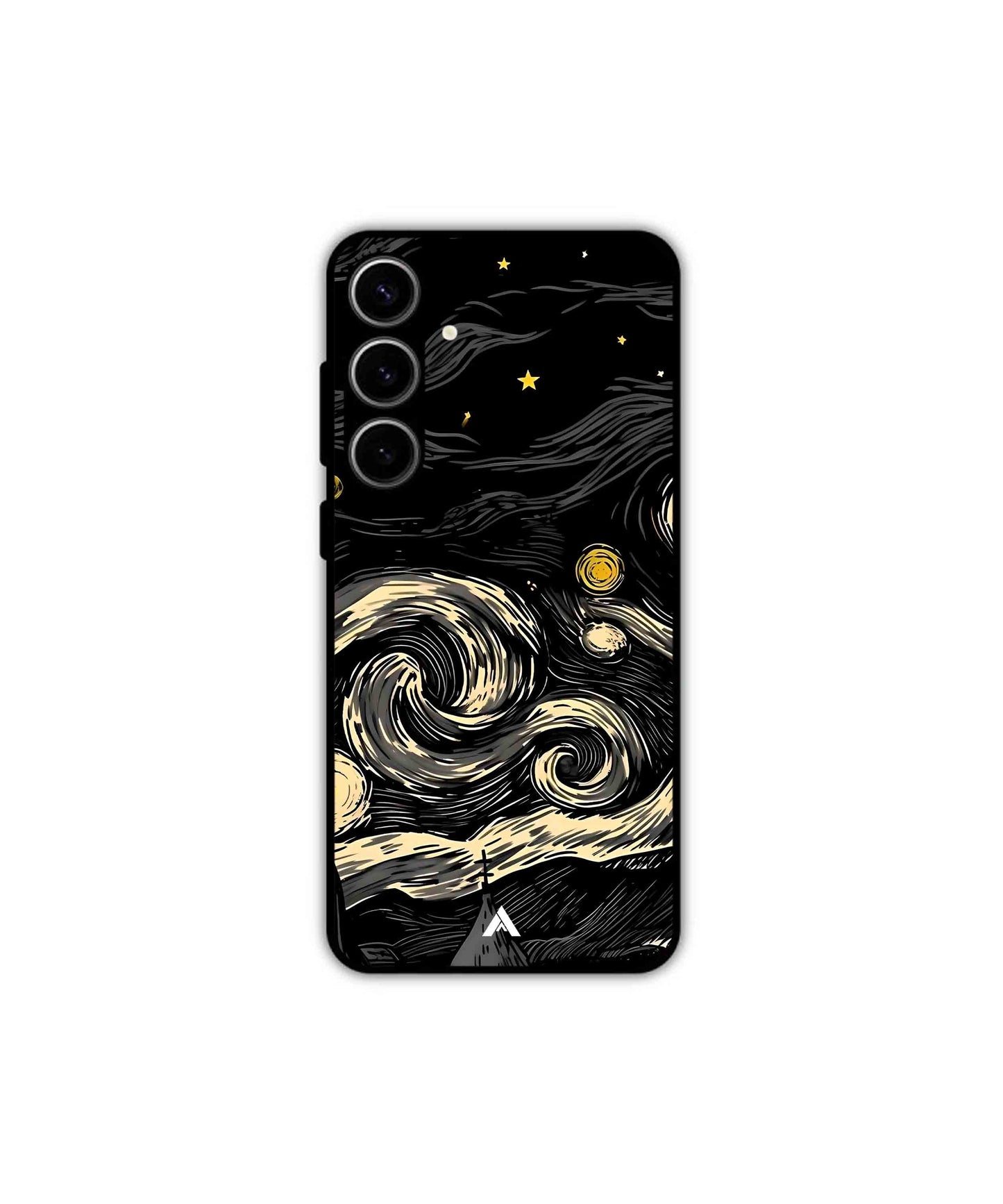 Starry Night Metal Back Cover Phone Case for Samsung Galaxy S24 Plus