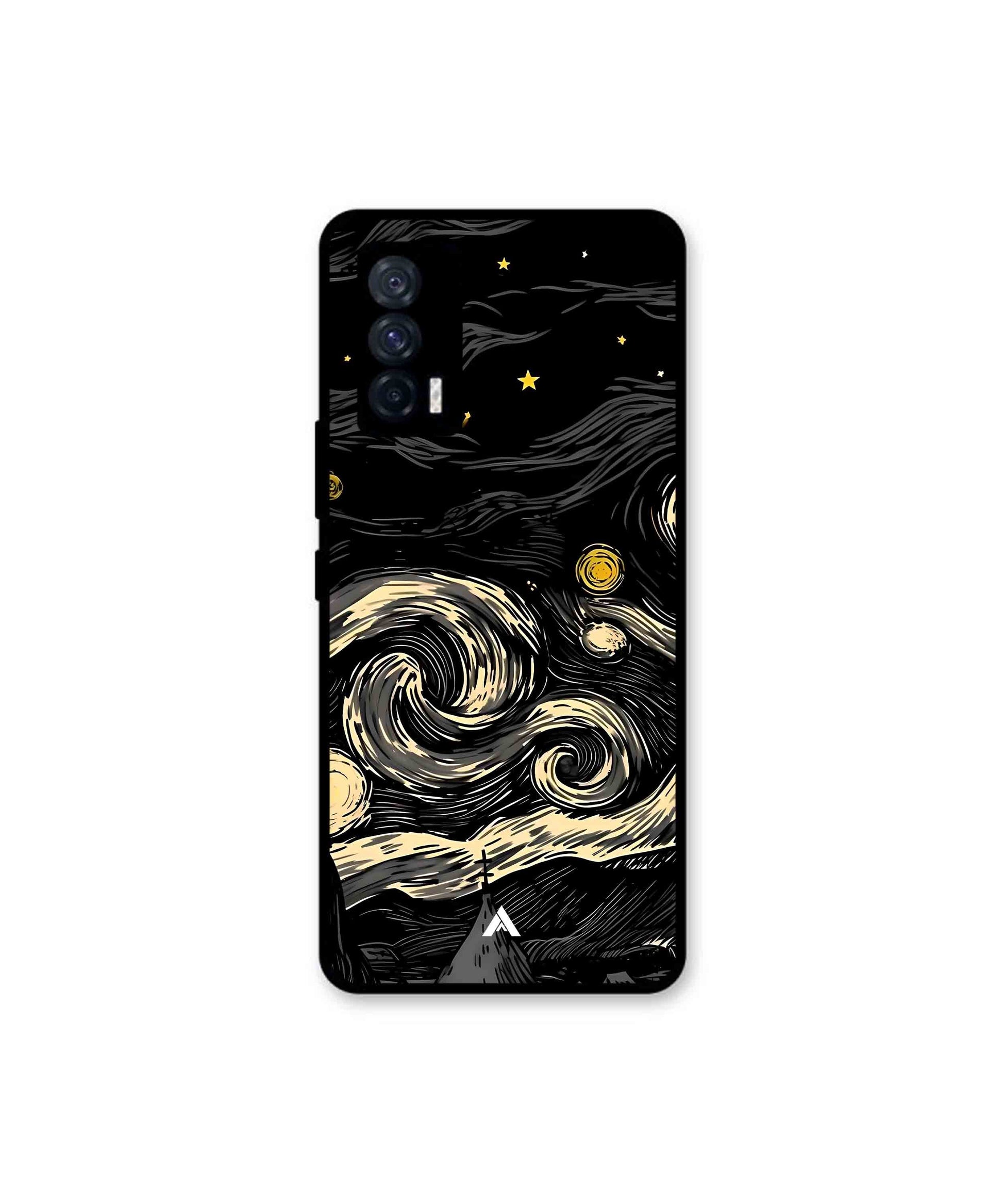 Starry Night Metal Back Cover Phone Case for iQOO 7