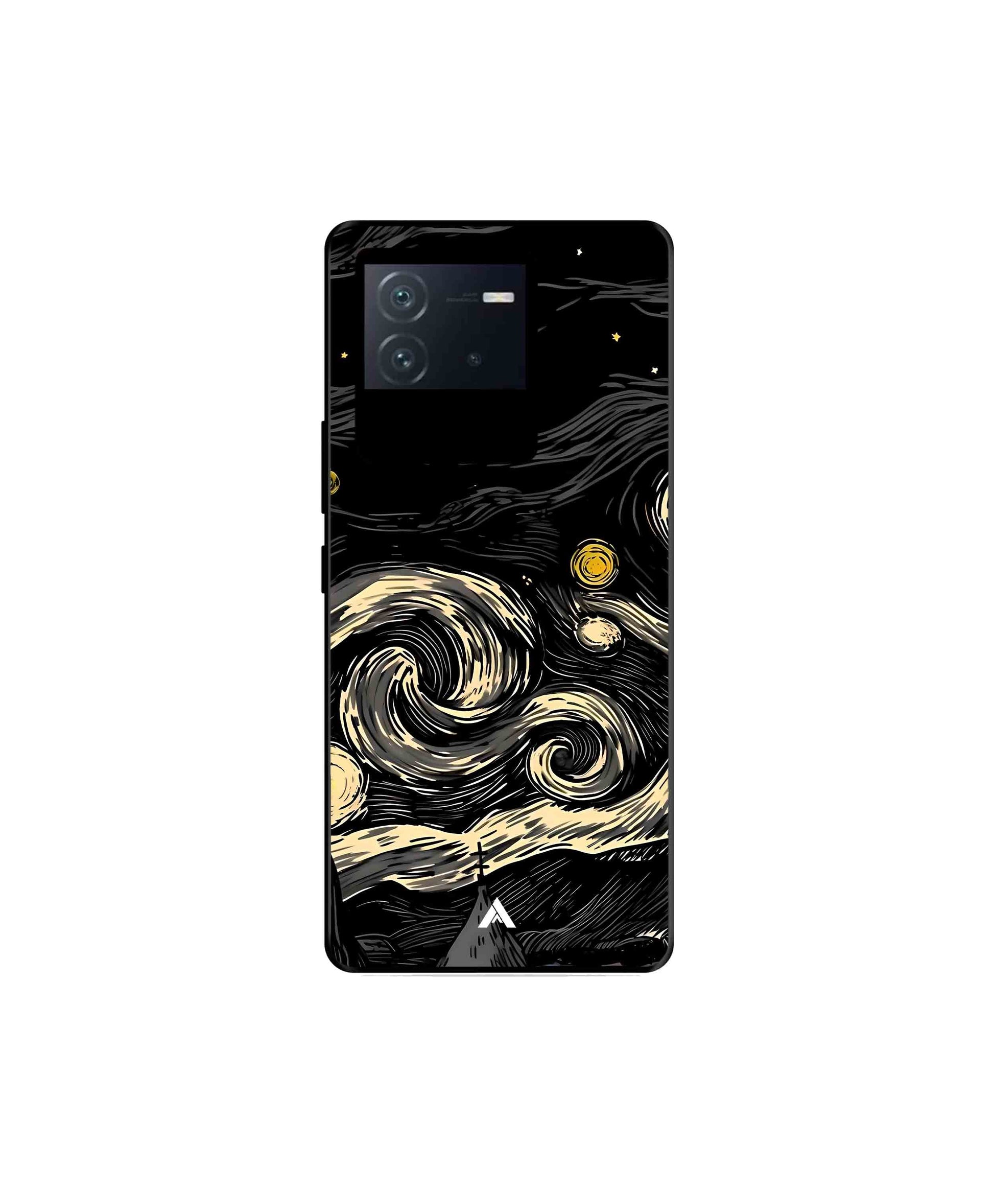 Starry Night Metal Back Cover Phone Case for iQOO Neo 6