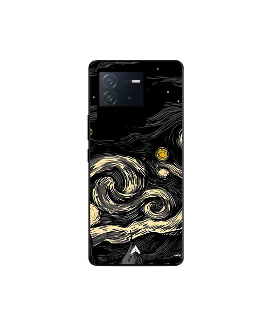 Starry Night Metal Back Cover Phone Case for iQOO Neo 6
